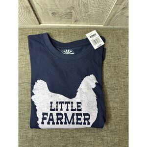 Little Farmer Kids Tee Shirt Lost Creek Outfitters M Navy Blue Chickens Graphic